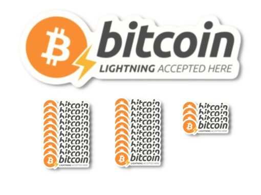 Bitcoin Lightning Accepted Here Decals - Stickers