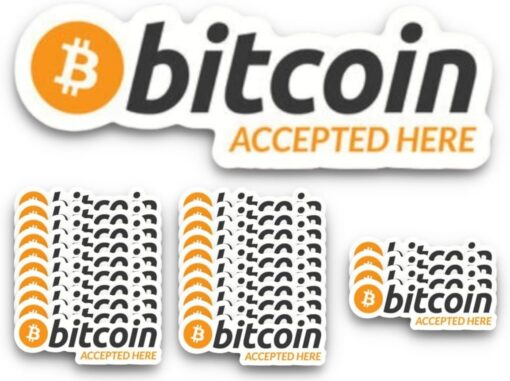 Bitcoin Accepted Here 25 pack Decals