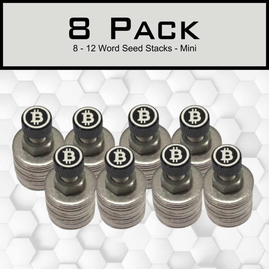 Seed Stacks Mini 8 Pack Bitcoin Wallet Back Up